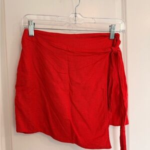 Lulu's Vibrant Red Asymmetrical Skirt